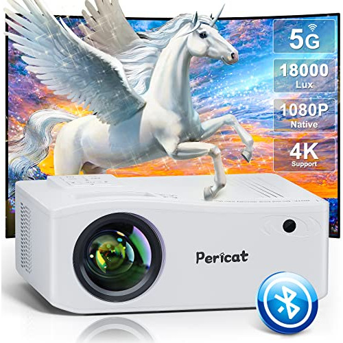 Pericat Proyector Con Wifi 5g Y Bluetooth, Proyector De Vide