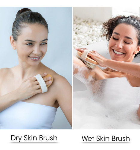 Cepillo Corporal Seco BambĂș, 2 Cerdas Naturales, Exfoliante