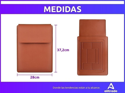 Imagen 7 de 10 de Funda Notebook 3en1 Soporte Mouse Pad 14.1-15.4 Símil Cuero