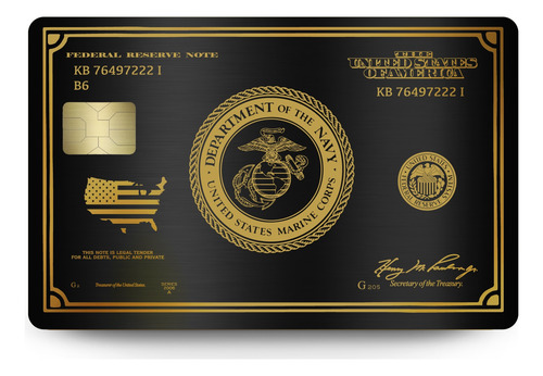 Tarjeta Metálica Personalizada Negro Con Oro