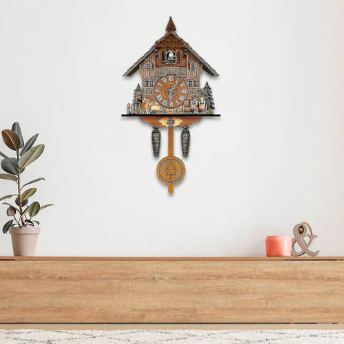 Reloj De Pared De Cuco De Madera De Estilo Nórdico Retro..