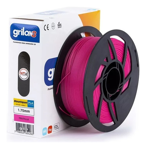 Filamento 3d Pla Boutique Grilon3 De 1.75mm Y 1kg Frutilla