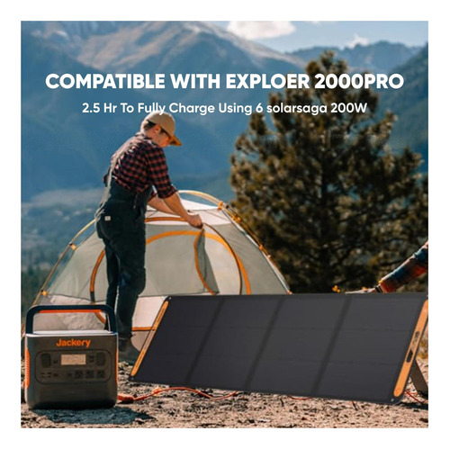 Panel Solar Portátil De Solarsaga 200w, Paneles Solares Con
