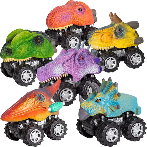 Toyli Paquete De 6 Coches De Dinosaurio Extraíbles ' De De 6