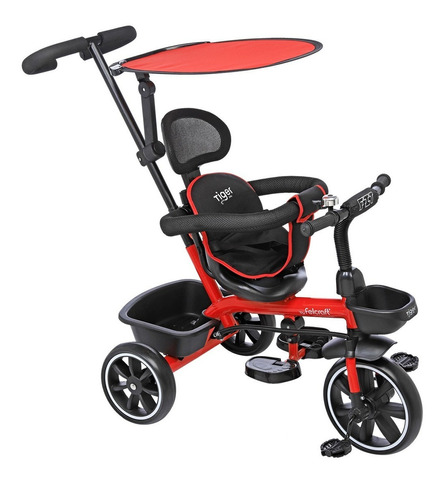 Triciclo Infantil Reforzado Manija Direccional Fit Color Rojo
