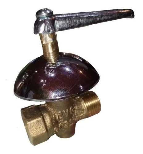 Llave De Paso Gas Bronce Aprobada Campana Cromada 1/2 Ib