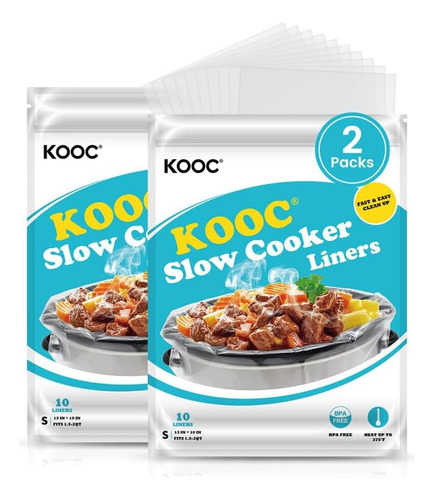 Revestimientos De Olla De Cocción Lenta Kooc 10x13 20 Conteo