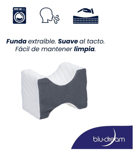 2 Pack Almohadas Bludream Rodillas Balance 25x18x15cm Color Blanco