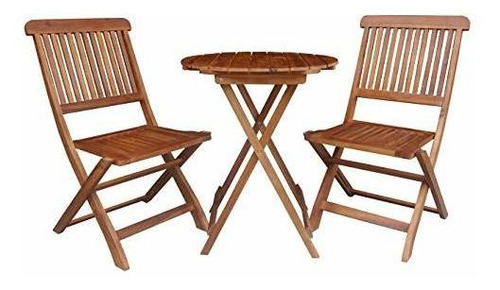 Btexpert Am5177 - Mesa Redonda Plegable De Café (3 Piezas, 2