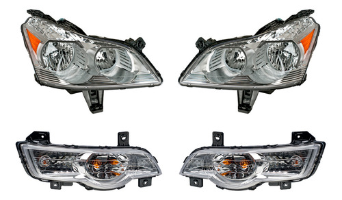 2 Faros + 2 Cuartos Depo Para Chevrolet Traverse 2009 A 2012