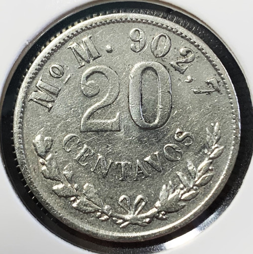 20 Centavos 1902 Mom  2a Republica