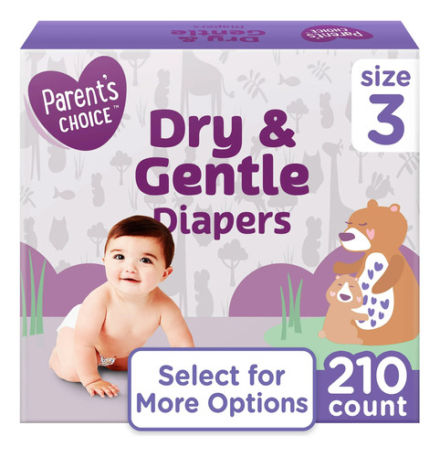 Pañales Parent's Choice Dry And Gentle Talla 3 - 210 Pzas