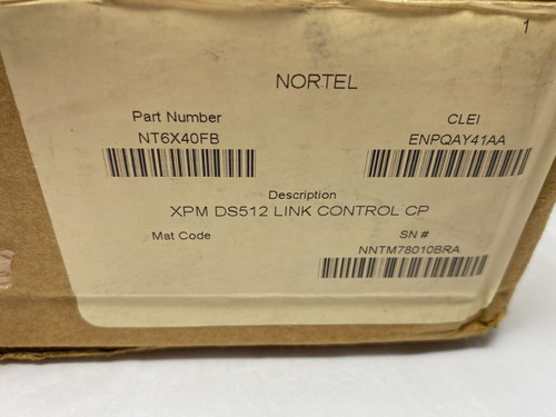 Nortel Networks Nt6x40fb Dms-100 Xpm Ds512 Link Control  Cch