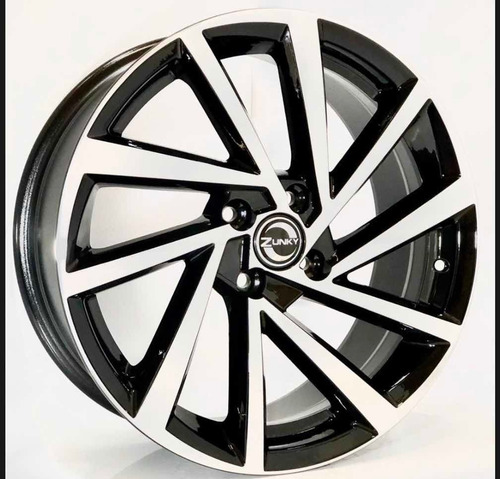 Roda Aro 17 R Seven Gol Saveiro 4x100 Zk780 Tala 6 / Jogo Cor Preto Diamantado 4x100