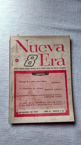 Revista Nueva Era Nº 8 - Setiembre De 1959 Año Xi Ed. Anteo