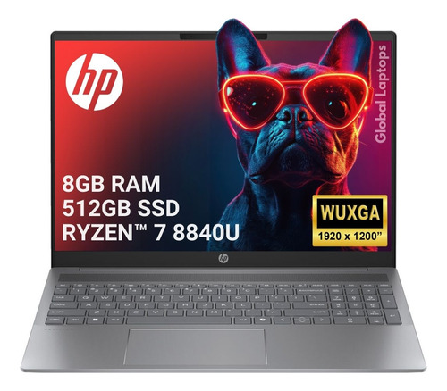 HP Pavilion AMD Ryzen 7 8840U 8Gb 512Gb SSD Pantalla 16 WUXGA 1920 x 1200 Windows Instalado Laptop 16-AG0070WM