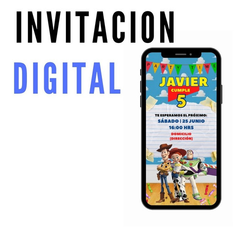 Invitacion Digital Toy Story Cumpleaños