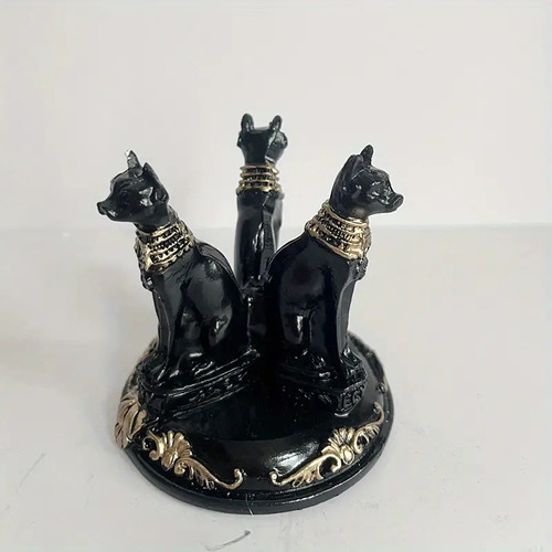 Estatua De La Diosa Del Gato, Estatua De Un Gato Negro Del A