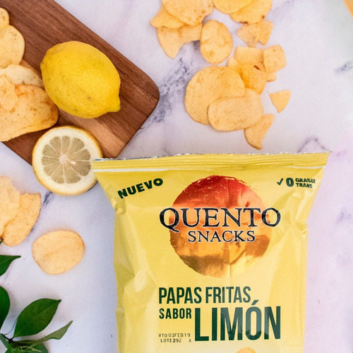Imagen 4 de 10 de Papas Fritas Limon Quento Snacks 90g - 01mercado