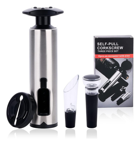 Abridor De Botellas De Vino 4-en-1, Acero Inoxidable, Manual