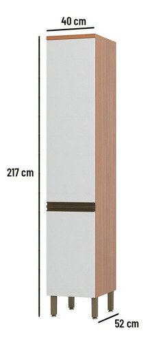 Paneleiro De Cozinha Bárbara 40cm 2 Portas Freijó E Branco