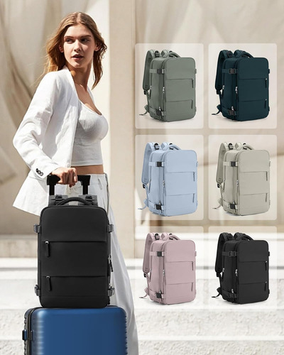 Coowoz Mochila De Viaje Para Mujer Hombre Negro Mochila...