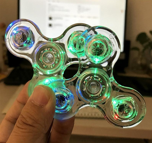 6 Fidget Spinner Descompresión Brillante Led Colores Relajan