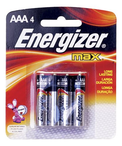 Pila Alcalina Energizer®  Aaa , 4 Piezas Surtek