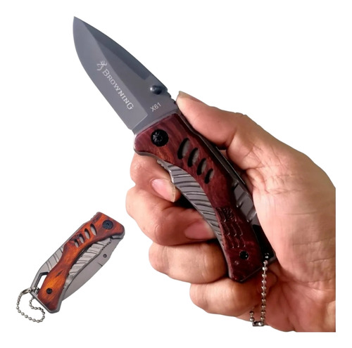 Canivete Browning X61 Tático Discreto Cabo Madeira