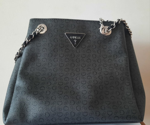 Cartera Marca Guess Gris Oscuro Nueva