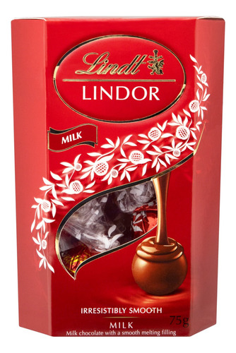 Chocolate ao Leite Cremoso Lindor Lindt  caixa 75 g
