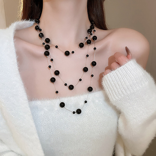 Collar De Perlas Artificiales Extralargo