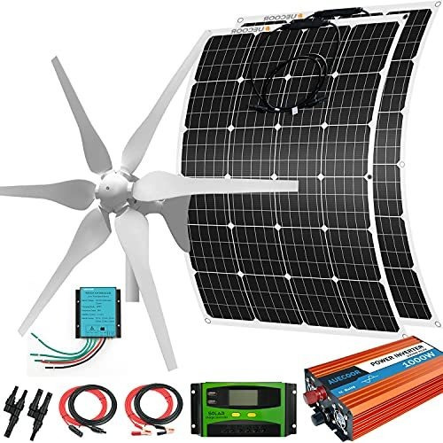 Paneles Solares - Auecoor 640 Watts 12v Solar Wind Turbine G