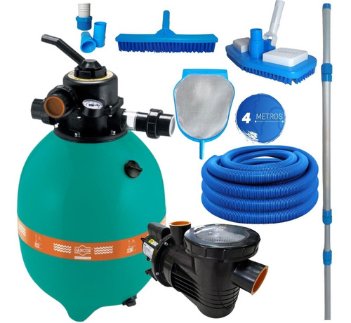 Kit Filtro Bomba Até 56.000l Piscina Mangueira Aspirador