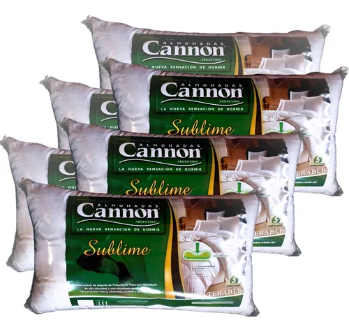 2 Almohadas Cannon Sublime 70x40 Silicona Hipersoft Premium Color Blanco