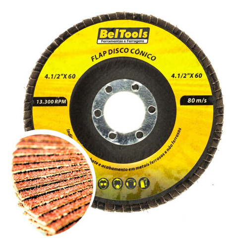 Disco Lixa Flap 4.1/2 Grão 60 10 Pç Classic Basic Beltools