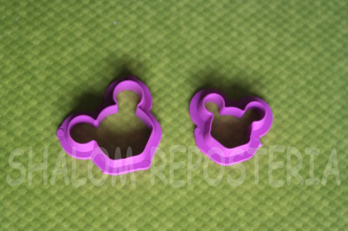 * Kit 2 Cortadores Mini Micro Mickey Mouse Fondant Cupcake *