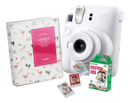 Câmera Instax Mini 12 Branca + Álbum Fotos E Filme 10 Poses