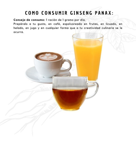 Ginseng Panax En Polvo, Elaborado De Manera Orgánica