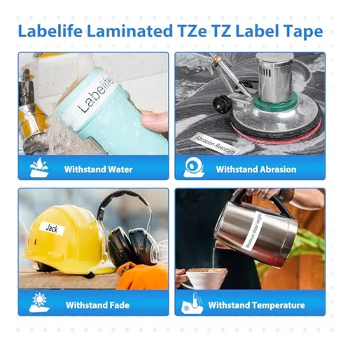 Labelife Tze-251 Cintas For Brother P Touch Pack 8