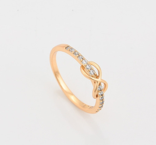 Imagen 3 de 6 de Oferta! Anillo Infinito Circones Aniversario Oro18kt 1701e