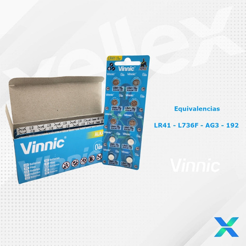 Imagen 3 de 4 de Pilas Vinnic Alcalinas L736F LR41 AG3 1.5V x 10 unidades