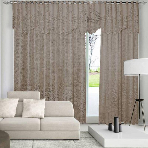 Cortina Renda Roseiral Sala Desert 3,50x2,20 Com Bando