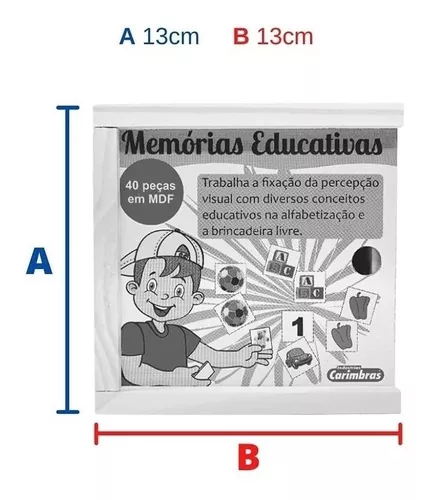 Jogo da Memória - Educativo - Inglês - 40 Peças - MDF