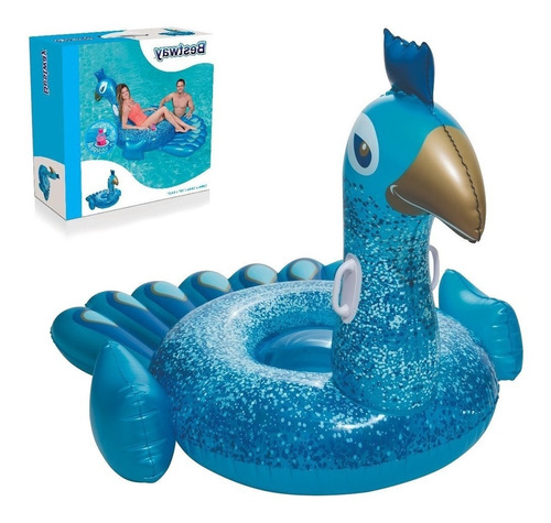 Flotador Colchoneta Grande Pileta Inflable Pavo Real Bestway