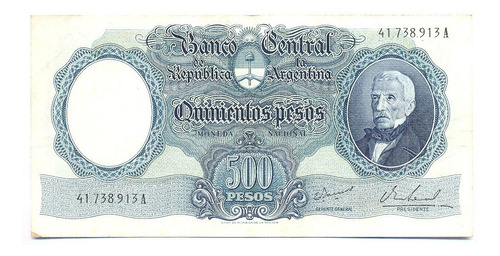 Billete Moneda Nacional 500 Pesos Bottero 2122 Ianella Real
