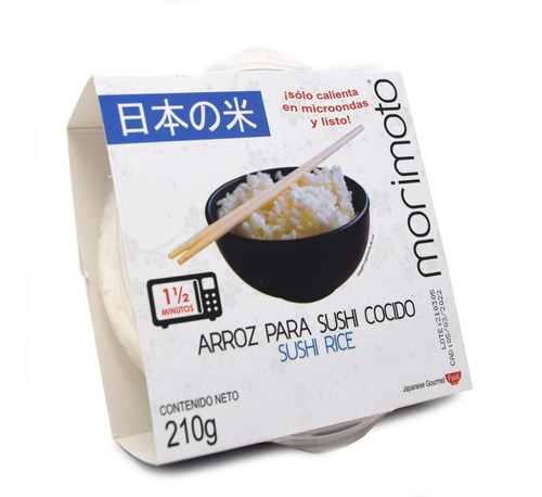 Imagen 1 de 7 de Arroz Japonés Cocido Para Hacer Sushi Morimoto 210g