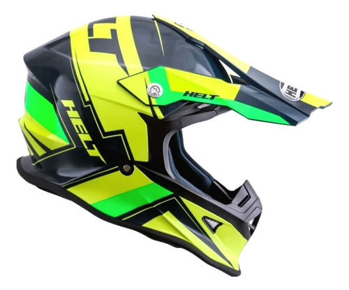 Capacete para moto  motocross Helt Cross  Cross MX  verde tamanho 60 