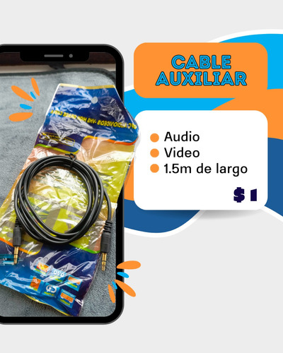 Cable Auxiliar De Sonido, Plug A Plug, 3.5mm