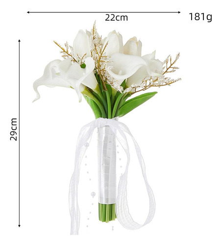 Buquê De Noiva De Casamento Flor De Dama Com Tulipa 22x29cm